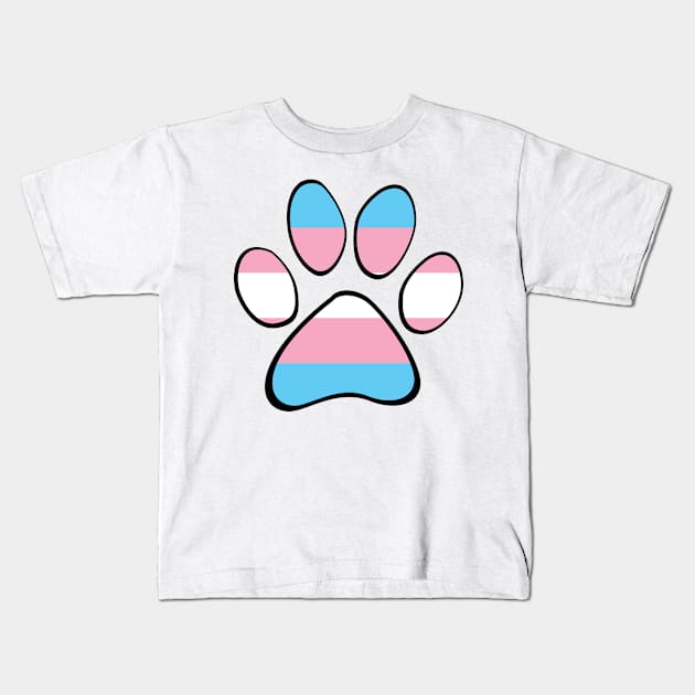 Transgender Pride Paw Kids T-Shirt by HyperOtterDesigns